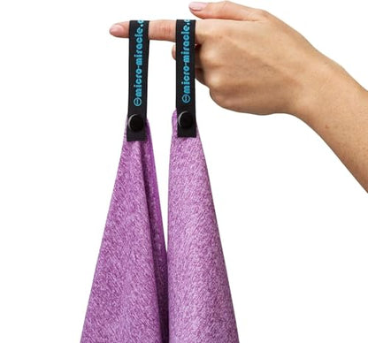 XL 여행용 타월 - 2in1 대형 빠른 건조 엑스트라 소프트 극세사, 13가지 색상, 체육관, 수영 연습, 여행, 배낭여행, 캠핑, RV, 해변, 비상 가방, 기숙사, 작은 집, 밴 또는 캠핑카용 경량 - color: 퍼플 말
