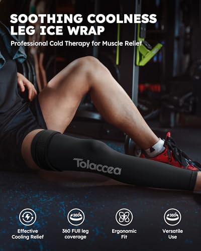 Full Leg Ice Pack Wrap with 360° Coverage with Strap for Muscle Recovery After Exercise, Ice Pack Wrap Around Entire Leg for Pain Relief, Foot Calf and Thigh Legs Shins Hamstrings (universal) - size: universal