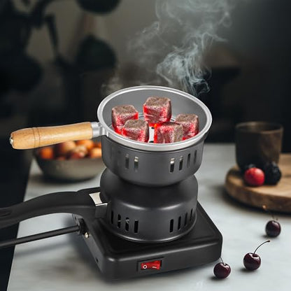 Multipurpose Electric Charcoal Burner -500W Coal Burner Hot Plate Electric Stove Coconut Starter for Shisha Hookah Coals Durable & Faster - color: black