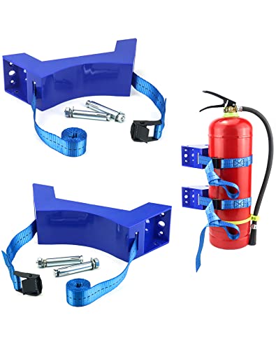 QWORK Cylinder Wall Mount Bracket, 4 Pack 4''-12'' Cylinder Bracket Tank Bracket with Screw for 1 Cylinder (Small),Blue