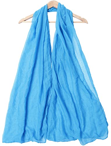 woogwin Women's Scarf Lady Light Soft Fashion Solid Shawl Wraps - color: Blue