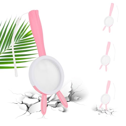 10X Kids Magnifying Glass Handheld Magnifier for Child (Bunny Style 1Pcs) | Bunny shape magnifier student exploring nature, scientific experiment Observing insect animal plant leaves explore reading - color: Bunny Style 1pcs