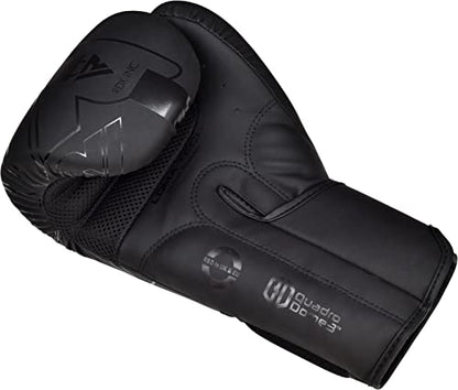 RDX Boxing Gloves, Pro Training Sparring, Maya Hide Leather, Muay Thai MMA Kickboxing, Men Women Adult, Heavy Punching Bag Focus Mitts Pads Workout, Ventilated Palm, Multi Layered, 8 10 12 14 16 18 Oz - color: BLACK, size: 8 OZ