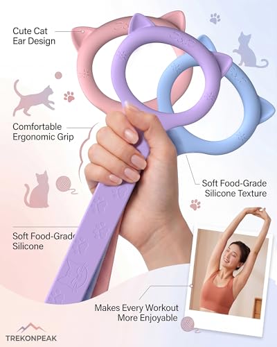 Figure 8 Resistance Bands with Handles, Upgraded Silicone 8-Shaped Exercise Band for Women,Stretch Bands Set for Exercise Arms Back Legs Pilates Yoga - color: 3Pcs Pink 15Lb & Purple 25Lb & Blue 35Lb