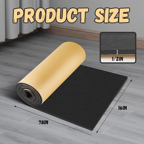 Pangda 1 Piece 78 x 16 x 1/2 Inch Extra Large Marine Foam Roll Closed Cell Rubber with Adhesive Insulation Sheets Lightweight Single Sided Tape Water Weather Resistant for Craft - size: 78 x 16 x 1/2 Inch
