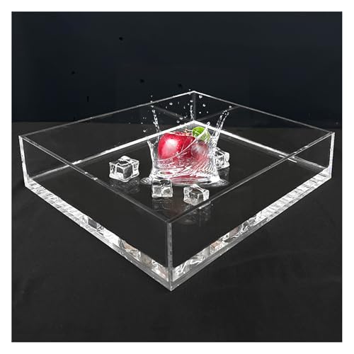 Acrylic Fish Tank and Sink 5-Sided Tray, 2" Thick Clear Water Pool for Aquatic Life, Food & Cosmetics Storage Box (80x60x10cm/31.5x23.6x3.9in)
