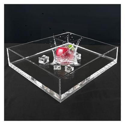 Acrylic Fish Tank and Sink 5-Sided Tray, 2" Thick Clear Water Pool for Aquatic Life, Food & Cosmetics Storage Box (80x60x10cm/31.5x23.6x3.9in)