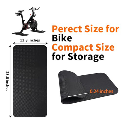 2-Pack Bike & Rowing Machine Mat for Carpet & Hardwood Floors, Compatible with Peloton/Yosuda, Anti-Slip Floor Protector Pad, Noise & Vibration Dampening - size: 23.6"L x 11.8"W x 0.24"Th