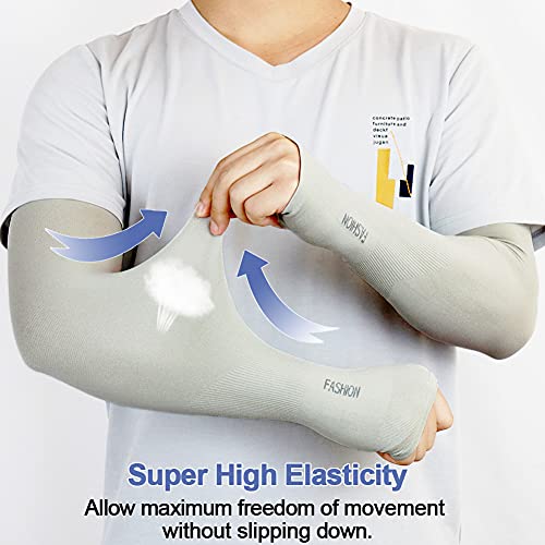 beister Arm Sleeves for Men & Women, UPF 50+ UV Sun Protection, Cooling - color: 3-pairs Black+white+grey
