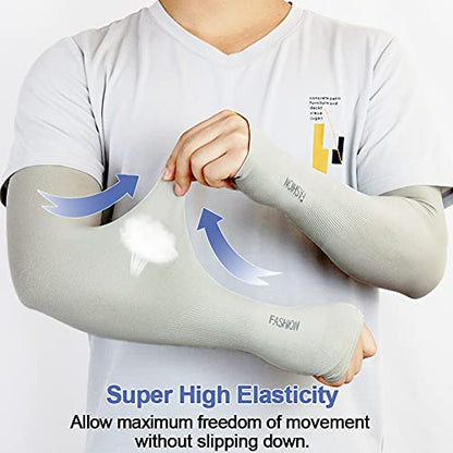 beister Arm Sleeves for Men & Women, UPF 50+ UV Sun Protection, Cooling - color: 3-pairs Black+white+grey