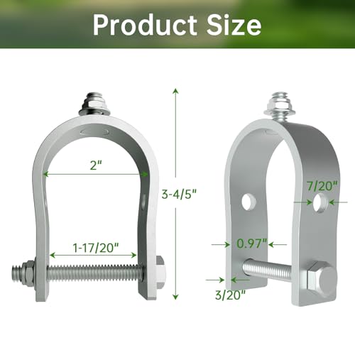 Universal Tube Bracket Kit for Automatic Gate Opener Systems | Fits 1.6" to 2" Tubes