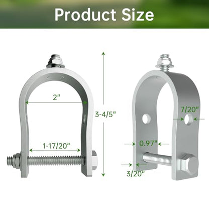 Universal Tube Bracket Kit for Automatic Gate Opener Systems | Fits 1.6" to 2" Tubes