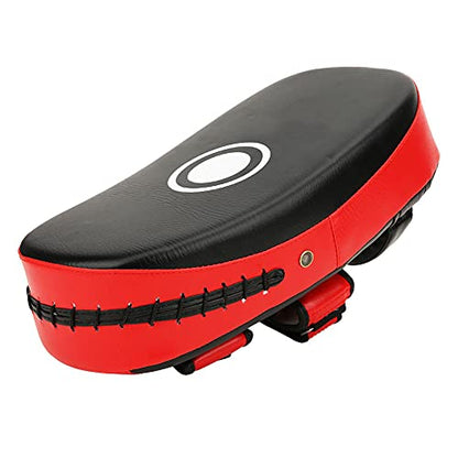 Muay Thai Kick Pad, Curved Shock Absorbing Strike Target for Boxing MMA Training PU Leather Red 36 x 19 x 9 cm 1 Pc