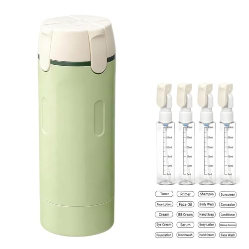4 in 1 Travel Dispenser Bottle,4 Pack 30ML Travel Bottles for Toiletries,Leak Proof Travel Size Containers with Scale and Label,Portable for Shampoo Lotion Conditioner Cream(Green) - color: 1 Pc(green)