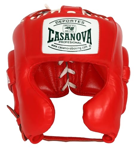 Casanova Boxing® Headgear Cheek Guard Protection for Men Woman - Boxing, Martial Arts, MMA, Kickboxing, Muay Thai, Contact Sport, Sparring, Training - Red - size: Youth
