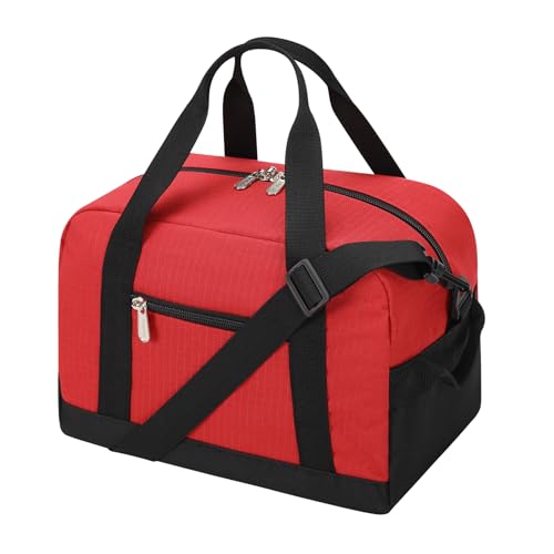 Apenze Small Gym Bag Carry On Bag - 12 in Mini Duffle Bag Lightweight for Overnight Travel（Red) - color: Red, size: 12inch