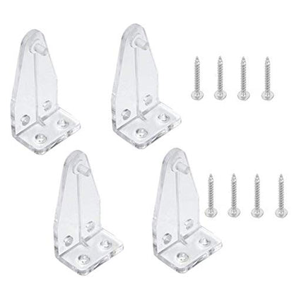 4pcs Hold Down Bracket for 2" Blinds Bottom Rail Hold Clips Clear Plastic with Install Screws - size: 2inch