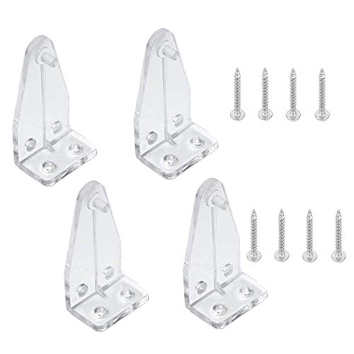 4pcs Hold Down Bracket for 2" Blinds Bottom Rail Hold Clips Clear Plastic with Install Screws - size: 2inch