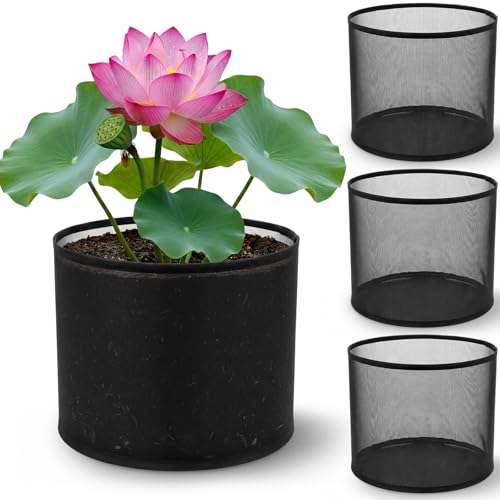 4 Pcs Large Aquatic Pond Planting Bags 10 x 12 Inch Reusable Fabric Pond Plant Pots 5 Gallon Breathable Aquatic Plant Basket Grow Bags for Bog Plants Water Lily Lotus Garden - size: 10 x 12 inch
