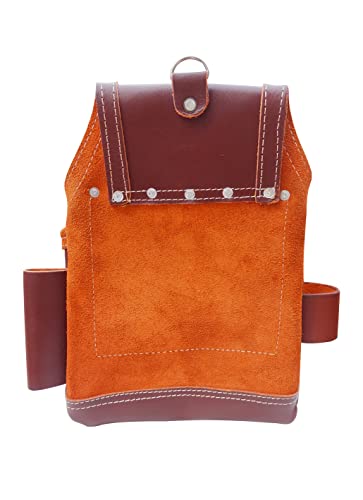 Daisy Leather Tool Bag Pro 505 Premium Leather Oil Tanned 13 Pockets with Speed Square Pocket Multi-Purpose Tool Organizer for Handyman Carpenter Electrician Construction Farmers X-Large… - color: Cherry