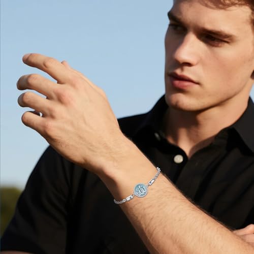 Allah Bracelet S925 Sterling Silver Religious Muslim Bracelet Charm Islamic Jewelry Gifts for Men Women