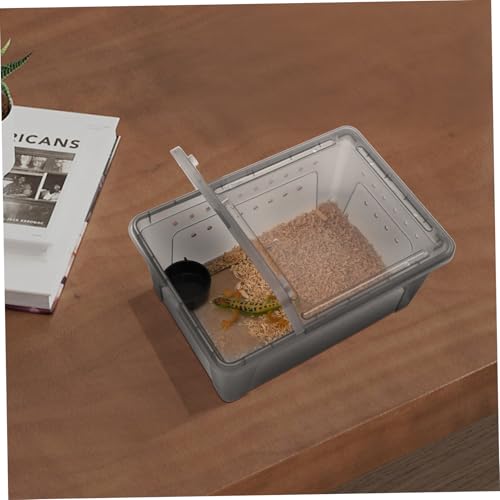 Plastic Reptile Breeding Box Feeding Container Ventilated Terrarium for Turtles Snakes Geckos and Insects Pet Supply for Comfortable Habitat