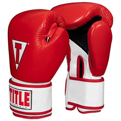 TITLE Boxing Classic Leather Super Bag Gloves 2.0 - Boxing Gloves, Punching Bag Gloves, Kickboxing Gloves, Punching Gloves, Heavy Bag Gloves, Boxing Gloves Men, Boxing Gloves Women, Boxing Equipment - color: Red/White/Black, size: Medium