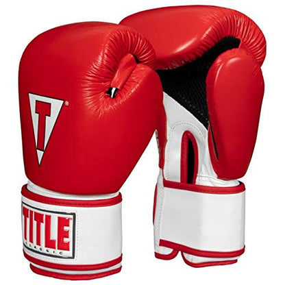 TITLE Boxing Classic Leather Super Bag Gloves 2.0 - Boxing Gloves, Punching Bag Gloves, Kickboxing Gloves, Punching Gloves, Heavy Bag Gloves, Boxing Gloves Men, Boxing Gloves Women, Boxing Equipment - color: Red/White/Black, size: Medium