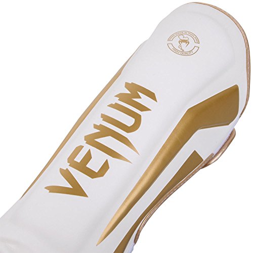 Venum Elite Standup Shin Guards - color: White/Gold, size: Medium