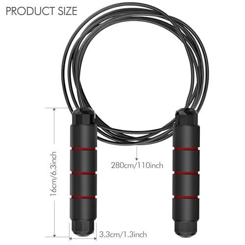 Jump Rope, Tangle-Free Rapid Speed Jumping Rope, adjustable jump rope, suitable for women, men, and children, suitable for home gyms, sports and fitness equipment, and slim figures - color: Red