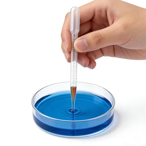 50-Pack 3ml Disposable Plastic Pipettes — Graduated Transfer Droppers for Essential Oils, Resin Art, Science Labs, Soap Making & DIY Crafts | LDPE | Clear with Easy-Read Scale