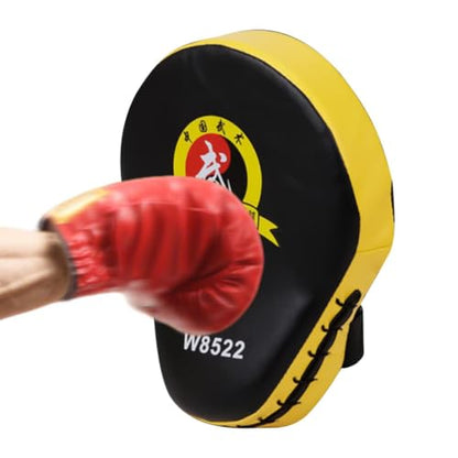Punching Pads - High Density Foam Material, Strike Training Tool, Shock Absorbing Durable Kickboxing Mitts, Handheld Combat Practice | Thai Karate MMA for Home Gym Workout Exercise - color: Yellow