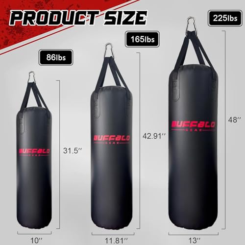 Buffalo Gear Heavy Water Punching Bag, 225LB 165LB 86LB Adjustable Training Punching Bag for Kickboxing Boxing Gym Home Training for Youths Kids - size: Large-225lb