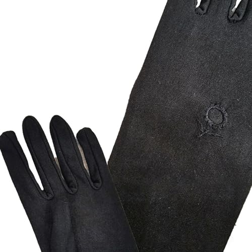Muslims Arab Black Gloves for Women Sunproof Arm Covers Embroidery Long Arm Sleeves Full Finger Arabian Hijab Hand Gloves Long