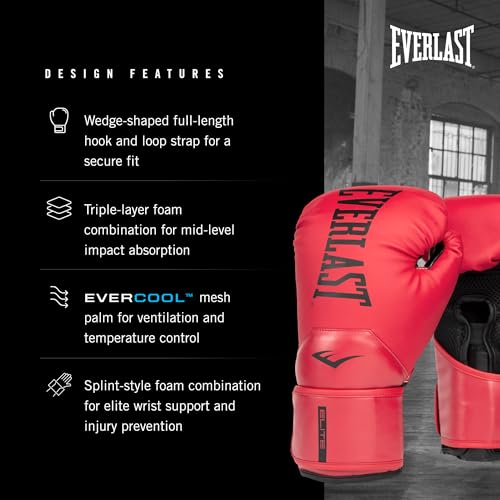 Everlast Elite 2 Boxing Gloves - color: Red, size: 16 oz