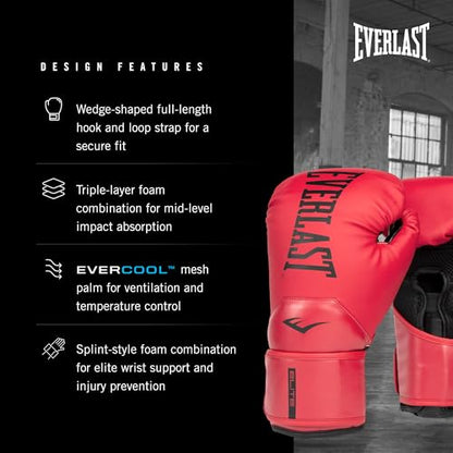 Everlast Elite 2 Boxing Gloves - color: Red, size: 16 oz