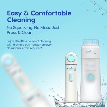 GenieBidet Upgraded 2025 Portable Bidet Rechargeable - Handheld Toilet Bidet Sprayer. On-The-Go Cleaning - Electric Sprayer for Women and Men. Personal Hygiene Cleaning/Postpartum Care.