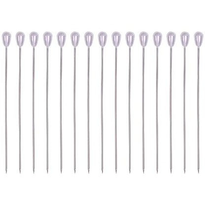Shapenty Pearl Head Pins Teardrop Corsage Boutonniere Pins Straight Pins for Fabric Sewing Quilting Projects Jewelry Making Wedding DIY Craft Flower Decoration, 100PCS (75mm) - size: 75mm