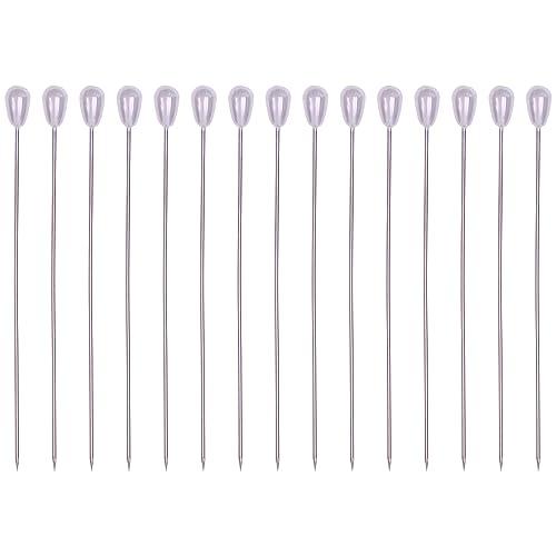Shapenty Pearl Head Pins Teardrop Corsage Boutonniere Pins Straight Pins for Fabric Sewing Quilting Projects Jewelry Making Wedding DIY Craft Flower Decoration, 100PCS (75mm) - size: 75mm