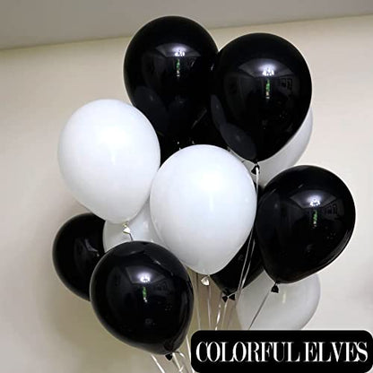 Black 12 Inch 100 Pcs Latex Balloons Helium Thicken Balloons Party Decorations (Black) - color: Black