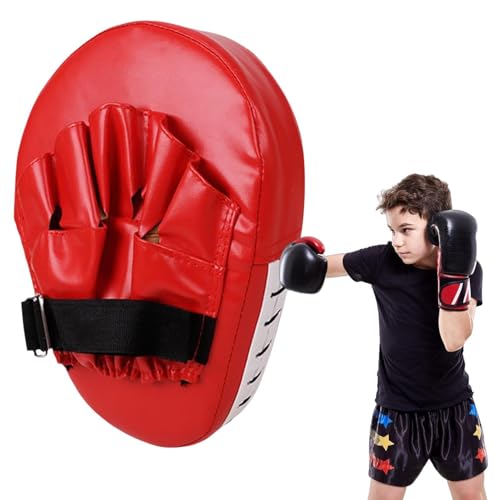 Boxing Pads Gloves | Curved Hand Target Punching Boxing Mitts Pads - Thick Punching Training Hand Curved Focus Mitts for Kickboxing Thai - color: Red