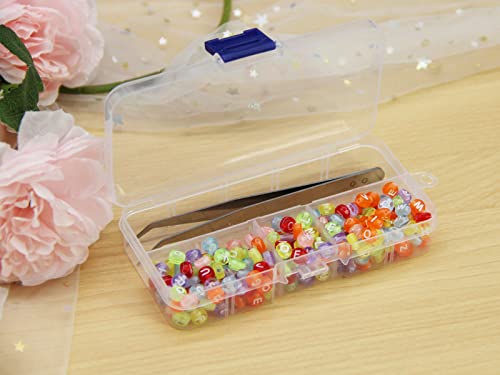 20 packs Plastic Organizer Box 10 Grids Clear Storage Container Jewelry Case with Fixed Dividers for Beads Art DIY Crafts Jewelry Fishing Tackles (20pcs 10 Grids Box) - size: 20pcs 10 Grids Box