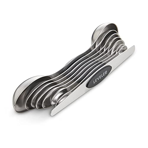 Mrs. Anderson’s Baking Dual-Sided Magnetic Measuring Spoons and Leveler, Heavyweight Stainless Steel, 8-Piece Set - style: Dual-Sided, Magnetic