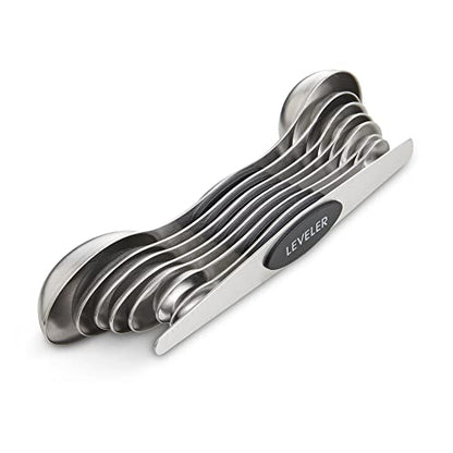 Mrs. Anderson’s Baking Dual-Sided Magnetic Measuring Spoons and Leveler, Heavyweight Stainless Steel, 8-Piece Set - style: Dual-Sided, Magnetic
