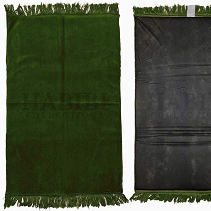 GREEN COLOUR 1" thick SOFT SPONGE PADDED PRAYER MAT RUG musallah(27"x 43") 800g.ADULT SIZE
