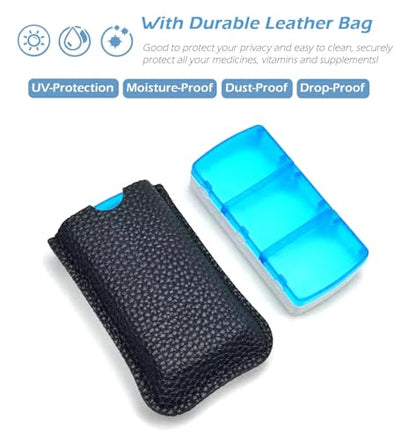 VOFOON Small Pill Organizer 3 Times a Day Daily 2 Pack, Travel Pill Box for Purse Pocket, 3 Compartment Portable Medicine Vitamin Case, Fish Oil Pouch, Supplement Box - size: Small 1 Day x 3 Compartments (Pack of 2)