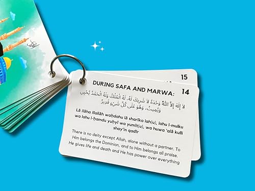 Umrah Dua Cards, Step by Step Guide Umrah Duas, Umrah Gift, Umrah Prayers and Supplications, Umrah Flash Cards