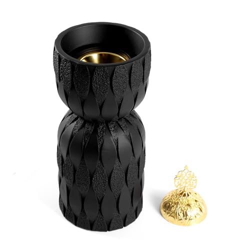 TERSCHELLING Frankincense Resin Incense Burner, Bakhoor Incense Burner, Portable Charcoal Incense Burner - for Office and Home Decor (Black)