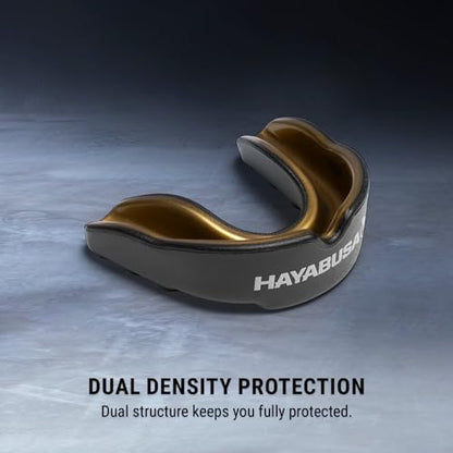 Hayabusa Combat Sports Mouth Guard Youth, Kids and Adult Sizes Comes with Case - Black/Gold, Youth - color: Black/Gold, size: Youth