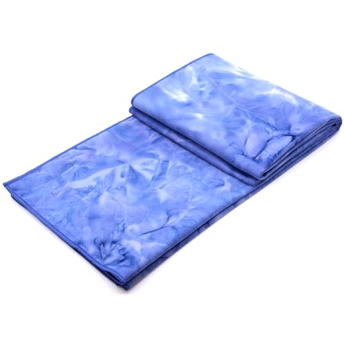 Eunzel Hot Yoga Mat Towel, Ultra-Absorbent Microfiber 72" x 26.5" | Ultra Absorbent Microfiber, Soft Touch Fabric, Quick Dry, Hot Yoga & Pilates, Machine Washable - color: Z-indigo& Lavender (2 Pack )